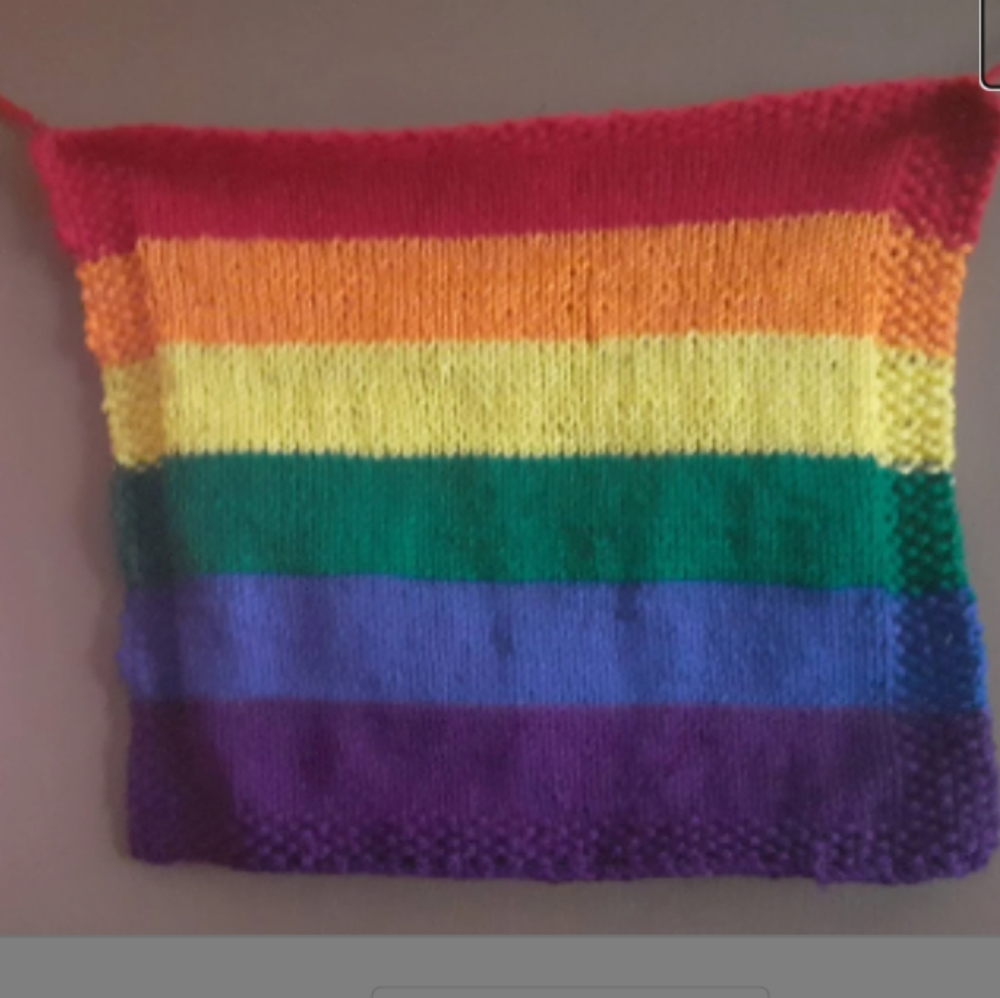 Hand Knitted Pride Flag